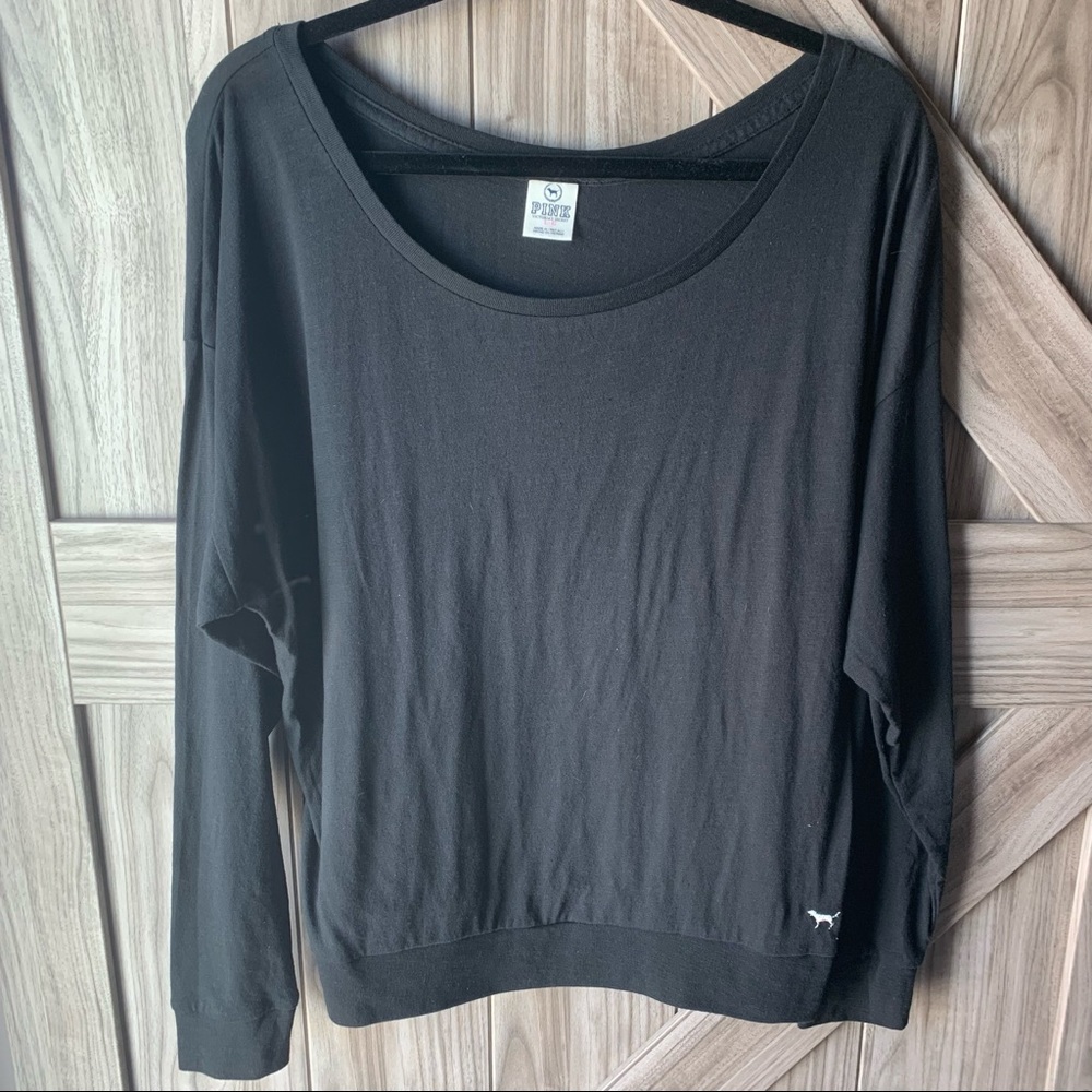 PINK Victoria's Secret Charcoal Long Sleeve Top